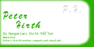 peter hirth business card